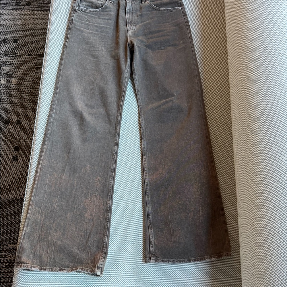 Hudson Jeans Tan Flare Wide-Leg Denim